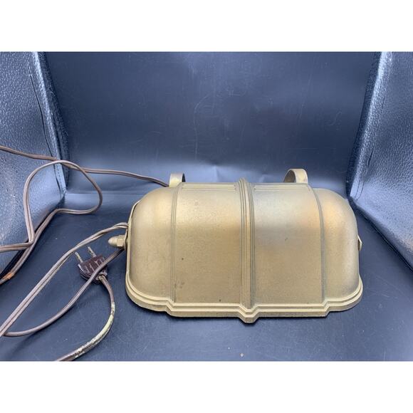 Vtg Gold Tone Plastic Headboard Lamp Bed Reading Night Light Art Deco 9” X6.5” - Picture 1 of 6